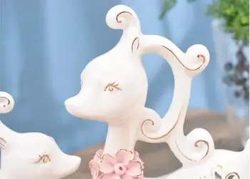 Baltos keramikos sika elnių, briedžių mėgėjams namų dekoro amatų kambario dekoro ornamentą porceliano gyvūnų figūrėlės vestuvių dekoravimas