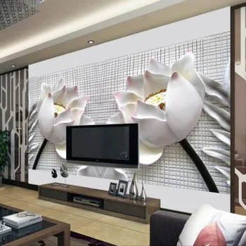 Beibehang custom 3 d tapetų namų puošybai 3D tapetų foto iškilumo lotus sėdi kambario 3d tapetai, fono paveikslėliai