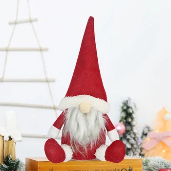 Beveidis Lėlės Sėdi Santa Claus Už Šalies Linksmų Kalėdų Dekoracijas Namuose Naujųjų Metų 2021 Kalėdų Ornamentu Dovanos