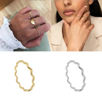 BOAKO korėjos Pop Žiedai Moterų, Mergaičių, 925 Sidabro Žiedas 2020 Tendencija Anillos Mujer Fine Jewelry Suporuoti Žiedai Minimalistinio #6.5