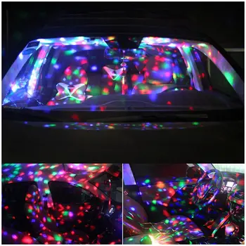 BRELONG DJ lempos, 9 spalvos LED scenos šviesos sukasi kristalų magija kamuolys šviesos USB diskoteka
