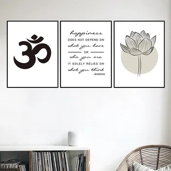 Buda citata drobė meno, plakato, lotus hasu budha meno drobė spausdinti lotus lapų paveiksl namų sienų dekoras HD2876