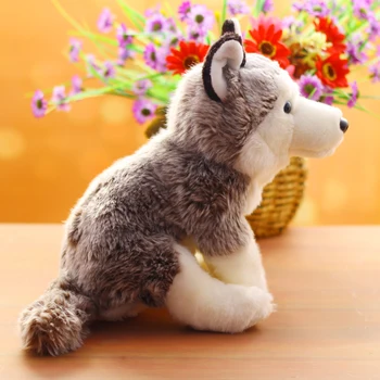 Candice guo! mielas pliušinis žaislas gražių animacinių filmų gyvūnų sėdėti šuo šuniuką haskį, minkšti kimštiniai lėlės nuraminti žaislas gimtadienio, Kalėdų dovana 1pc
