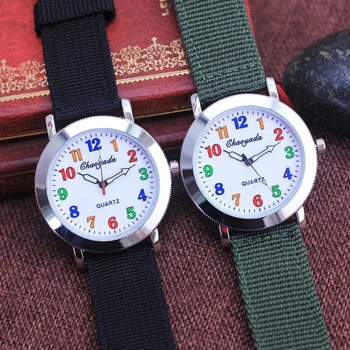 CHAOYADA naują stilių vyrams, berniukams, vaikams spalvinga skaitmeninis kvarciniai laikrodžiai asmenybės drobės dirželis cool mados elektroninis laikrodis