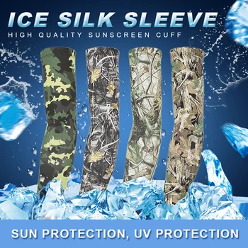 CHINGYUN naujos armijos ventiliatorius kamufliažas ledo šilko rankos apimti naujų mados Anti-UV jojimo sporto žvejybos unisex saulės lauko treniruoklių