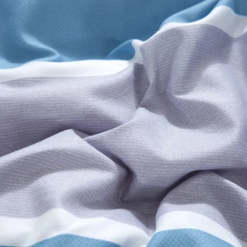 Classic Stripe Patalynės Komplektas Antklodė Padengti Užvalkalas Antklode Padengti Nustato Mėlyna Karalius Ir Karalienė Dvigubai Viena Pilna Lova Tekstilė Namų Tekstilė