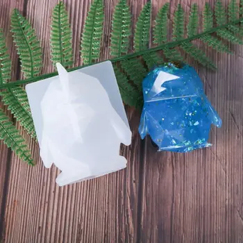 Crystal Epoksidinės Dervos Pelėsių 3D Pingvinas Pakabukas Liejimo Silikono Forma 