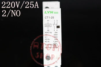 CT1-25 2P 25A 220V 2NO namų AC kontaktoriaus /Buitinių kontaktų modulis rungtynės C65 pertraukiklis oro jungiklis LYN prekės