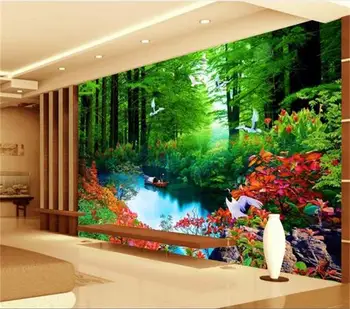 Custom 3d foto tapetai kambarį freskos kraštovaizdžio miškai 3d foto nuotraukoje sofa-lova, TV foną, neaustiniai tapetai, sienų 3d