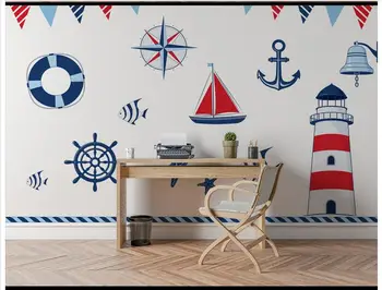 Custom foto tapetai, sienų ir 3 d sienų freskomis tapetai Skandinaviško Stiliaus Tapetai Vandenyno Stiliaus Fonas sienos popieriaus TV wall