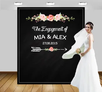 Custom lentos gėlių lapų juodos fotografijos sluoksnių Aukštos kokybės Kompiuteris spausdinti vestuvių backdrops