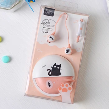 Cute Kačių Laidinis Ausinių Gril Vaikų 3.5 mm Ausines 6 I MP3/4 Ausinių Muzikos laisvų Rankų įranga