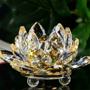 D3 Lotus Kristalų, Stiklo Paveikslas Prespapjė Ornamentu Feng Shui Dekoro Kolekcija aug11