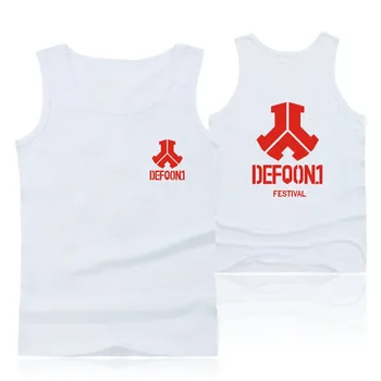 Dauguma aukštųjų Elektroninės Muzikos DEFQON 1 mens tankų marškinėliai vasaros sporto salė vest medvilnės kultūrizmo bako viršuje vyrų fitneso drabužių