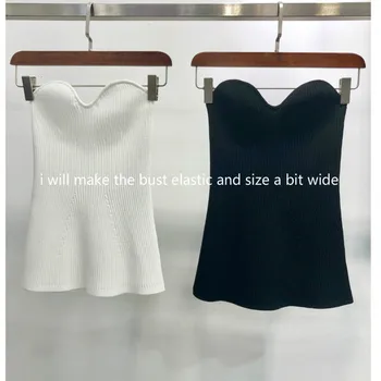DEAT 2021 naujas vasaros slim out tinka mados moterų drabužių V-kaklo, rankovių mezgimo megztinis plonas aukštos juosmens marškinėliai WL09500L