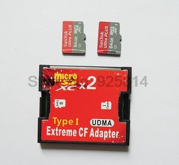 Dhl, ar avs 20pcs Raudona Single/Dual Lizdas Micro SD SDHC SDXC TF į CF 
