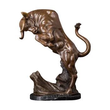 Didelis Wall Street Bulių Statula Bronzos Gyvenimo Dydžio Klasikinės Akcijų Rinkoje Įkrovimo Bull Gyvūnų Skulptūros Biuro Grindų Dekoras Didelis