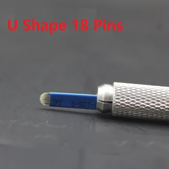 Didmeninė 50pcs 18 Pin U Formos Tatuiruotė Adatos permanentinis Makiažas Antakių Siuvinėjimo Ašmenys, skirti 3D Microblading Vadovas Tatuiruotė Pen