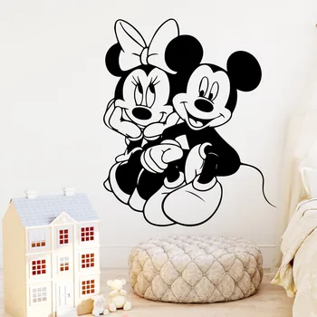 Disney Mickey Minnie Mouse Vinilo Sienos Lipdukas, Vaikų Kambarys, Vaikų Darželio Kūdikio Miegamojo Priedai Lipdukai Dekoruoti Freskomis Tapetai