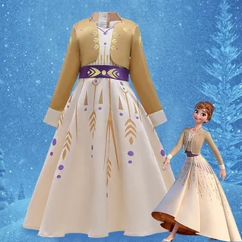 Disney suknelė merginos kostiumas išgalvotas šalis, Sušaldyti 2 princesė cosplay kūdikių dress vaikams Kalėdų gimtadienio kostiumą drabužių
