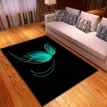 Drugelis kilimai namuose miegamasis dekoratyvinės grindų kilimėliai šiuolaikinio gyvenimo kambario, neslidžia storio kilimėlis vaiko nuskaitymo 3D spausdinimo dideli pledai