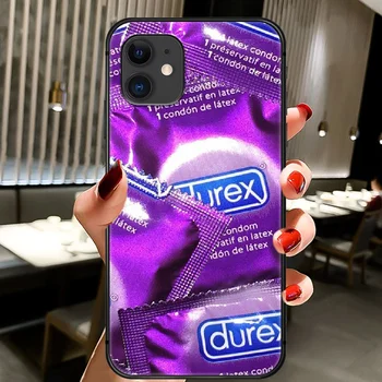 Durex Telefono Padengti Korpuso IPhone 5 5s se 2 6 6s 7 8 12 Mini Plus X XS XR 11 PRO MAX black Atgal Soft Shell Gana