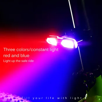 Dviračių Uodegos Šviesos USB Įkrovimo Įspėjimas Saugos Dviračių Galinis Žibintas LED Dviračio Žibintas Dviračių Flash Lempa MTB Kelių Dviratį užpakalinis žibintas