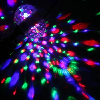 Dvivietis vadovas Kristalų e27 RGB led lemputė Spalvinga Magija sukasi DJ disco ball light lazeriu snaigės projektorius Šalies KTV Apšvietimas
