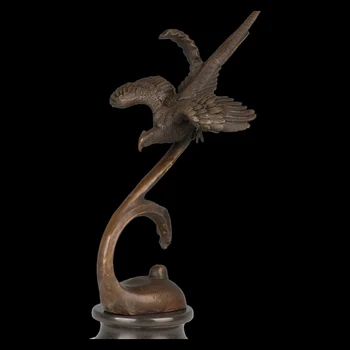 DW-092 Karšto Pardavimo Bronzos Skraidančiu Paukščiu Meno Liejimo, Bronzos metalo Laukinių paukščių plaukioja iš Medžio statula figūrėlės Patalpų Apdaila
