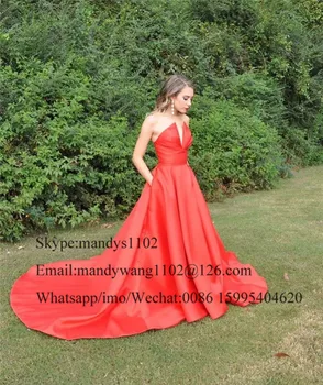 Elegantiškas Backless Raudona Prom Dresses Ilgai 2020 M. Oficialią Valymo Traukinio Vakare Šalies Chalatai Kišenėje Pigūs Plius Dydis drabužius, de soiree