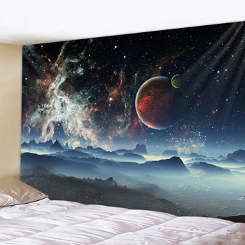 Erdvės fantazijos scena namo apdaila gobelenas Hipių Bohemijos sienų apdailai miegamasis lapas jogos kilimėlis sofos antklodė