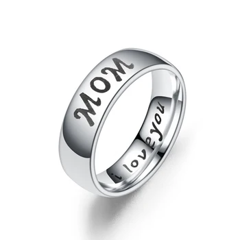 ERLUER Stilingas nerūdijančio plieno tėvo diena žiedai vyrams turi mylinčią šeimą asmenybės motinos diena dovanų žiedą, moterims