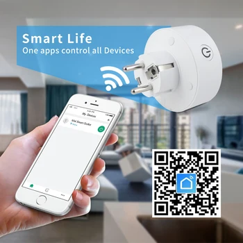 ES Standartas 10A Smart Wifi Kištukas Su Galios Stebėti Smart kištukinis Lizdas, Veikia Su 
