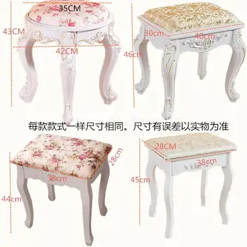 Europos minimalistinė balta kieta mediena, tualetinis staliukas, kėdė korėjos sielovados padažu išmatose nagų makiažas kėdės miegamojo sėdi išmatose