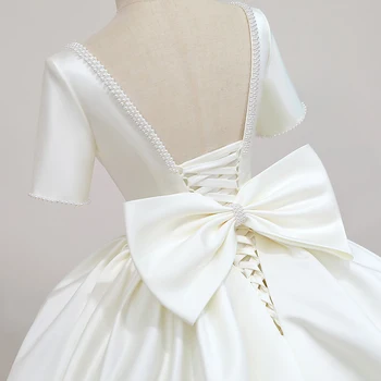 Fansmile Kvadratinių Kaklo trumpomis Rankovėmis Vestido de Noiva Satino Vestuvių Suknelė iki 2021 m. Katedra Traukinio Elegantiškas Vestuvių Kamuolys Chalatai FMV-187T