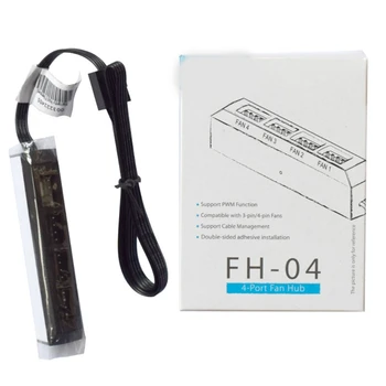 FH-04 1 iki 4 aušinimo ventiliatorius hub splitter cable for Desktop kompiuteris 12V 3pin PWM 4pin atveju ventiliatorius su montavimo lipdukas