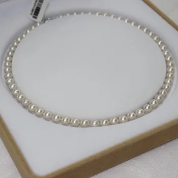 Fine jewelry pearl 7-8MM papuošalai natūralių Gėlo vandens perlų vėrinį 925 Sidabro užsegimas ILGAI 18INCH