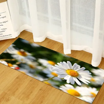 Flanelė gėlių spausdinti kilimas juostelės virtuvės, vonios kilimėlis ne slydimo vandens nesugeriančių miegamasis, sofa-pėdų pagalvėlės Balkonas jogos kilimas