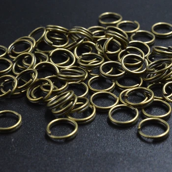 FLTMRH 50pcs 12mm Šuolis Žiedai Dvigubos Kilpos Aukso Spalvos Split Žiedai Jungtys Papuošalai Priėmimo 