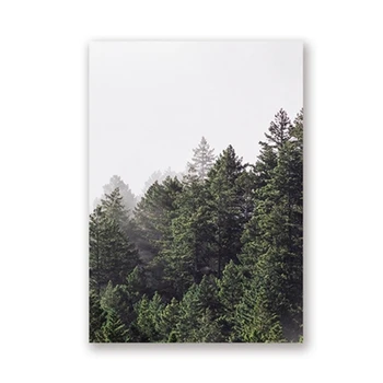 Gamtos Kraštovaizdžio Plakatas Miško Žalia Medžių Drobės Tapybos Meno Tapetai Minimalistinės Nuotraukos Spausdinimo Apdaila Namo Gyvenamasis Kambarys