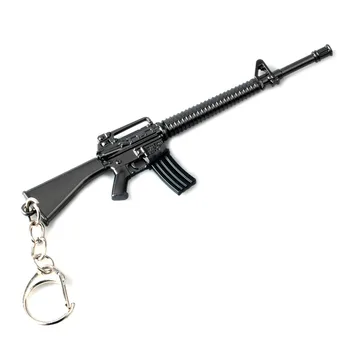 Geriausia Pardavimo Ginklą Modelio Žaislas Keychains PUBG CSGO kovinių Ginklų Metalo Šautuvas Snaiperis Pistoletas Raktų Žiedas AK47 AWM M16 Steyr AUG