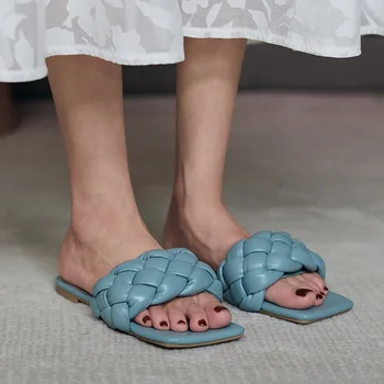 Glausta atviras konservatyvusis moterų sandalai, basutės, šlepetės elegantiškas butas kulniukai atsitiktinis paplūdimio bateliai naujas mados motinos namų bateliai moteris