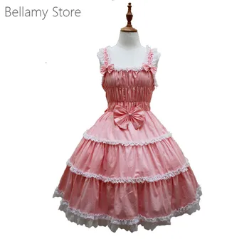 Gothic Lolita Dress Dreamful Rožinė Nėriniai Hem Saldus sijonas