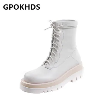 GPOKHDS 2021 moterų batai Karvės odos Žiemos trumpas pliušinis Suapvalinti Tne suvarstomi aukštakulniai moterų Jojimo batai dydis 42