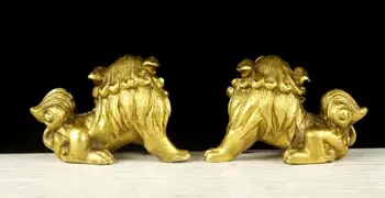 Gryno Žalvario Liūtas Papuošalai Liūtas Miniatiūriniai Trimitas Rūmų Vartų Liūtas Bronzos Tekinto Metalo Gyvūnų Ornamentais