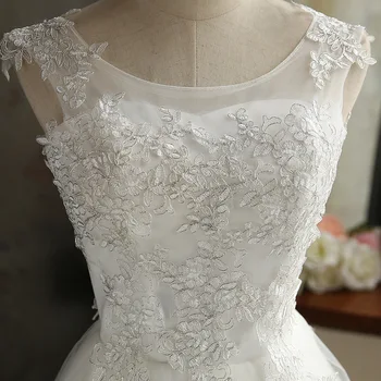 Gręžimo Naujas Nėrinių Balta Nėrinių Trumpas Vestuvės Dress 2020 M. Didmeninės Nuotaka Tuoktis Mergina Suknelės