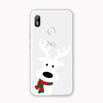 Gyvūnų Kalėdų Telefoną Atveju BQ Aquaris X2 U2 C U X5 V VS X Plus Lite Pro E5 s M5 M5.5 Minkšto Silikono TPU Atvejais Padengti Elnias