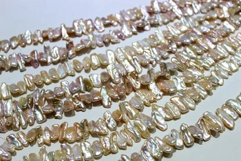 Gėlavandenių Perlų Vėrinį Gamtos Spalva Rausva Danties Formos 8x12-10x20mm 35cm
