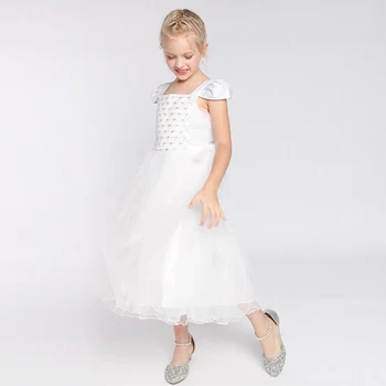 Gėlių Mergaitės Suknelė Bžūp Rankovėmis Baltas Vestuves Bridesmaid Bažnyčios 2020 Metų Vasaros Princesė Suknelės Vaikams Drabužių Inscenizacija