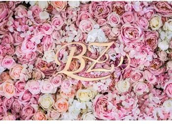 Gėlių sienos Šilko rožių ornamentu sienos šifravimo gėlių fone, dirbtinės gėlės creative vestuvių etapas